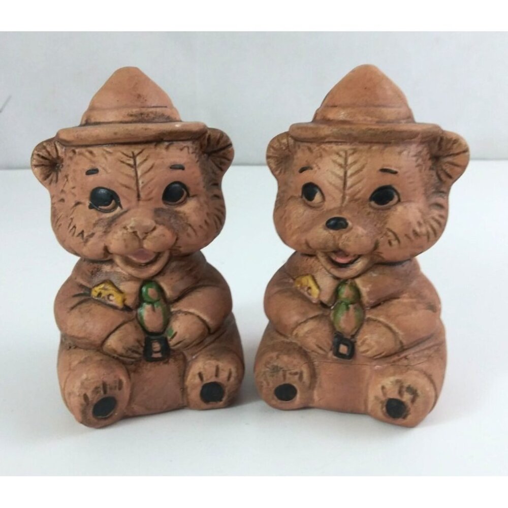 Vintage 1960s Winton Smokey The Bear Forest Ranger 4.5" Salt & Pepper Shakers